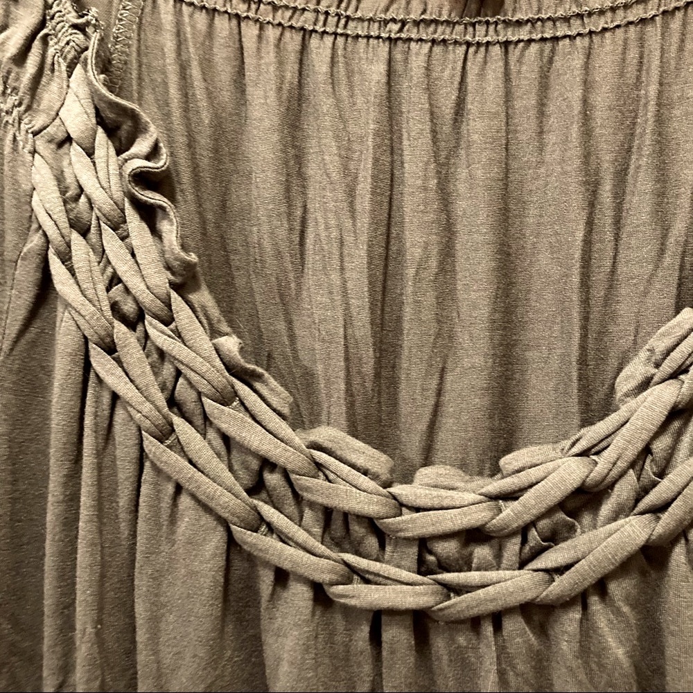 BANANA REPUBLIC modal/silk knotted neck detail shirt, size S